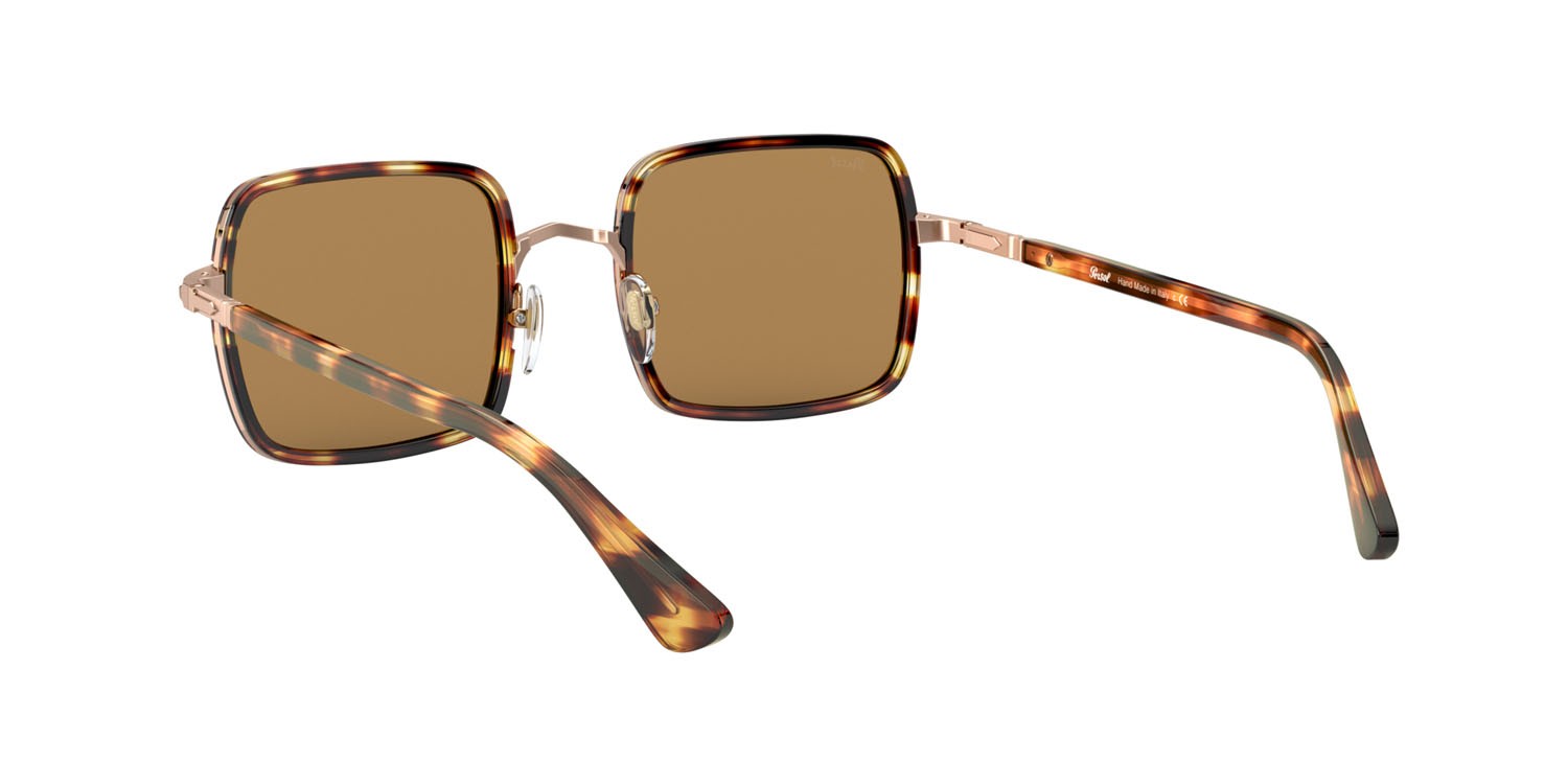 Sonnenbrillen Persol PO 2475S (108053) farbe giallo striato marrone form quadratisch gläser marrone