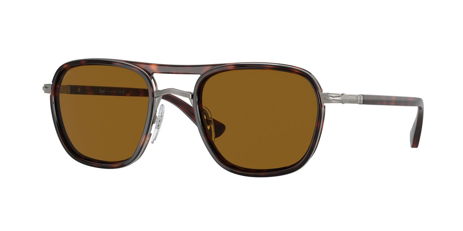 Occhiali da sole Persol PO 2484S (114433) colore gunmetal/havana forma rettangolare lenti marrone