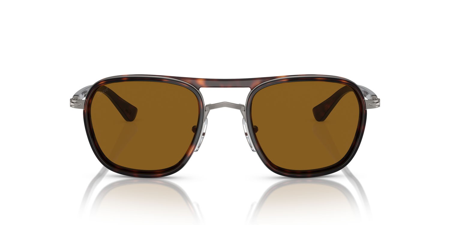 Occhiali da sole Persol PO 2484S (114433) colore gunmetal/havana forma rettangolare lenti marrone