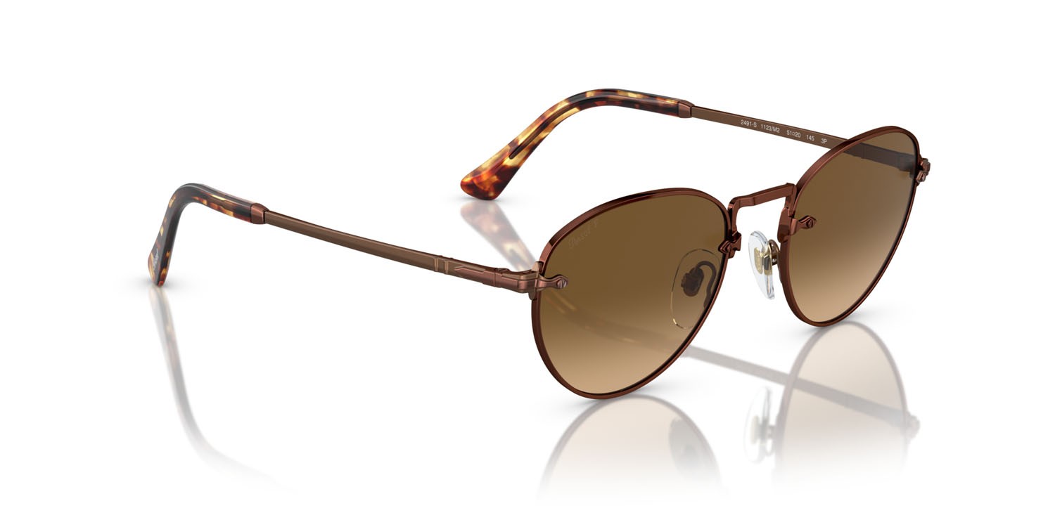 Sonnenbrillen Persol PO 2491S (1123M2) farbe marrone form pantos gläser polarizzata marrone sfumato