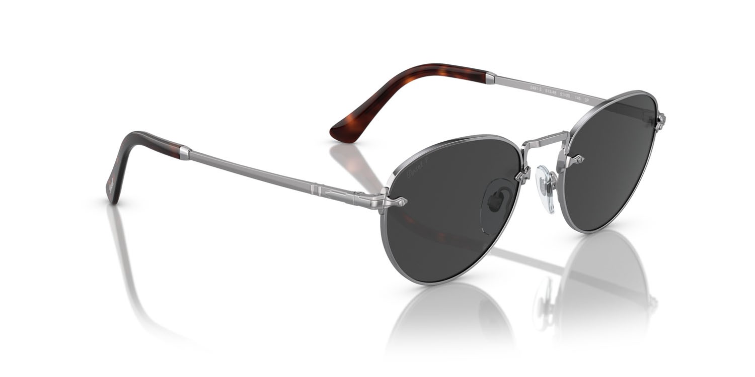 Occhiali da sole Persol PO 2491S (513/48) colore gunmetal forma pantos lenti polar nera