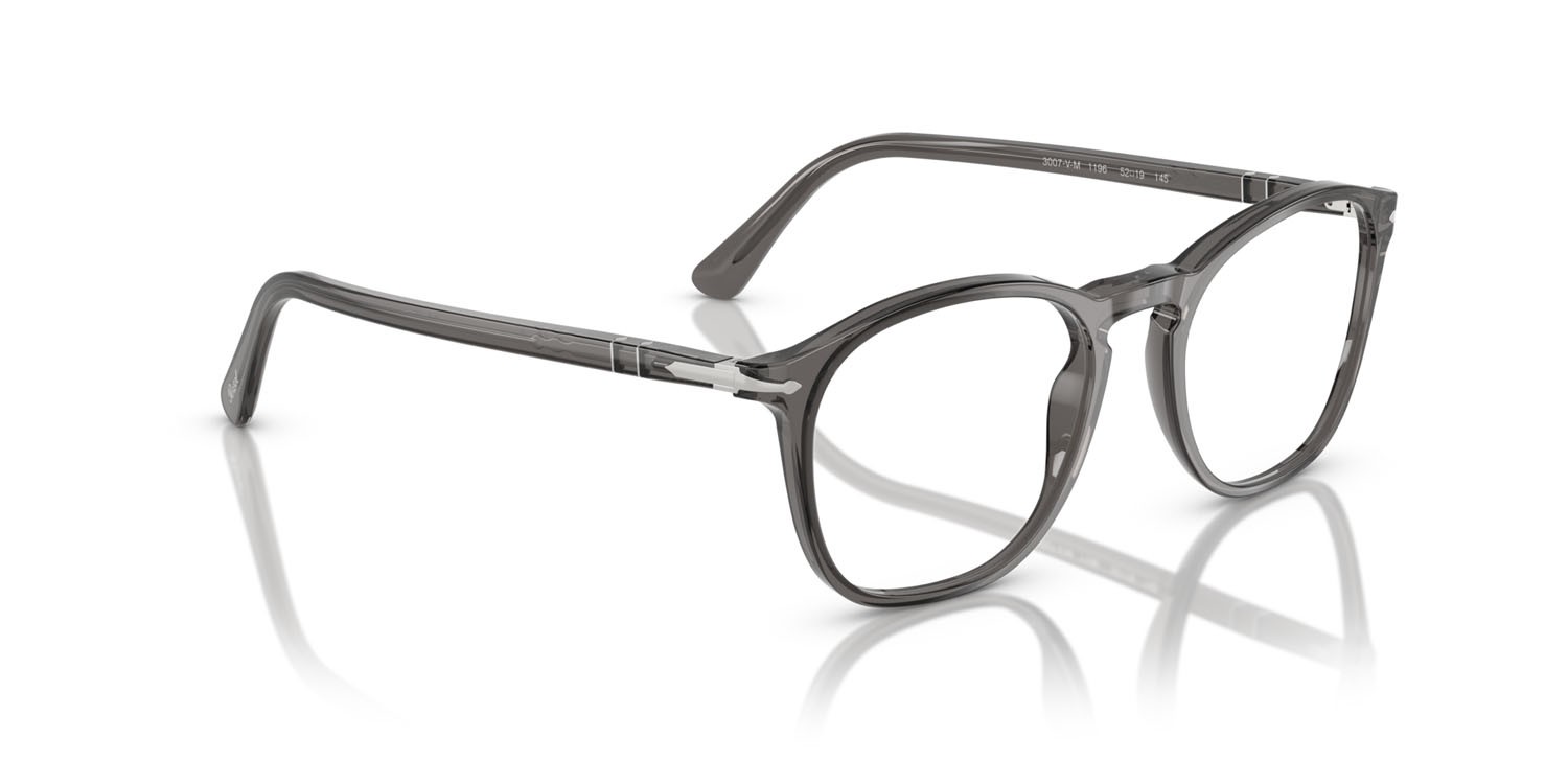 Eyeglasses Persol PO 3007VM (1196) color grigio trasparente shape square lenses lente demo