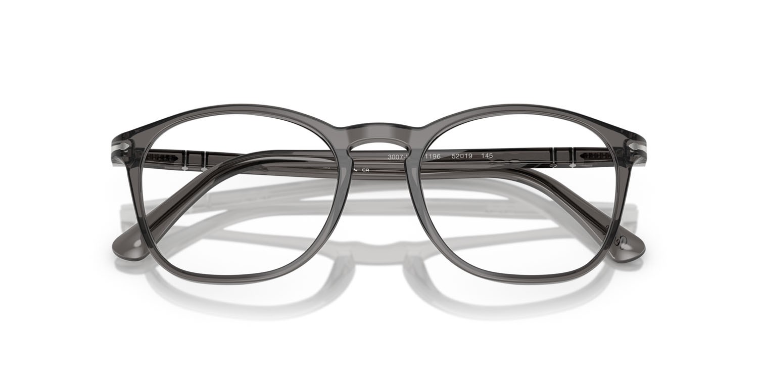 Eyeglasses Persol PO 3007VM (1196) color grigio trasparente shape square lenses lente demo