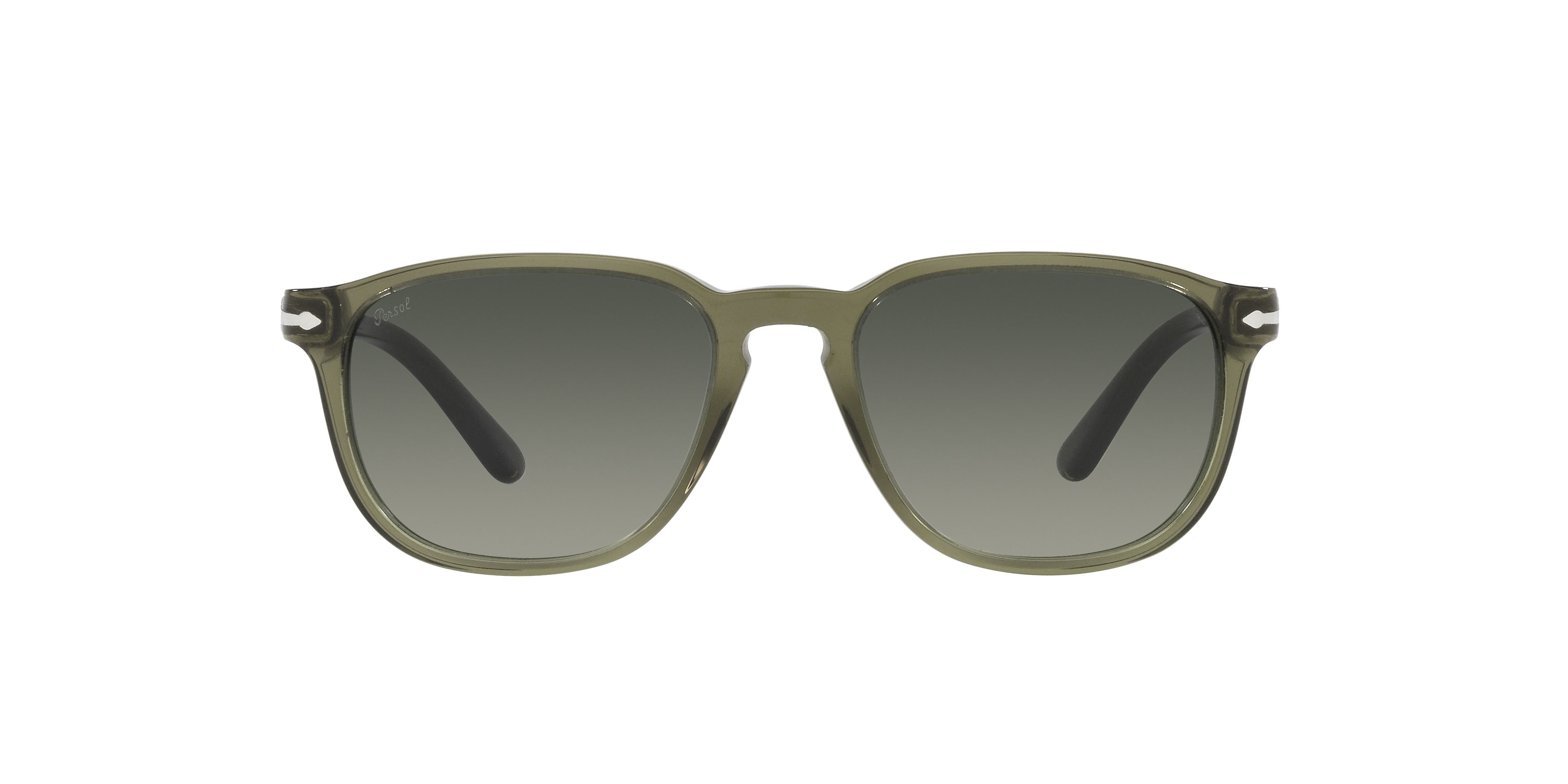 Sunglasses Persol PO 3019S (114271) color verde shape square lenses grigio chiaro sfumato grigio scuro