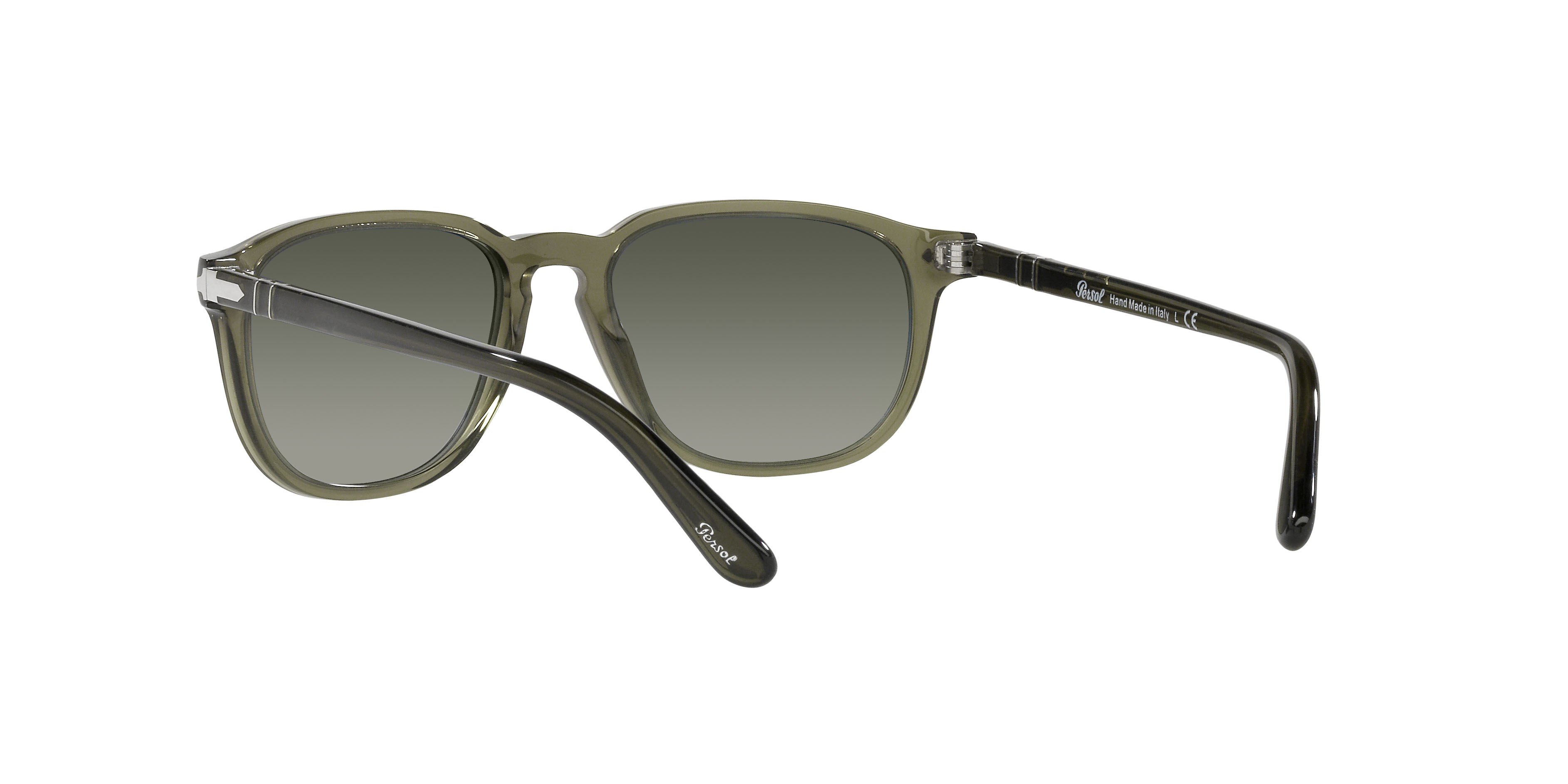 Sunglasses Persol PO 3019S (114271) color verde shape square lenses grigio chiaro sfumato grigio scuro