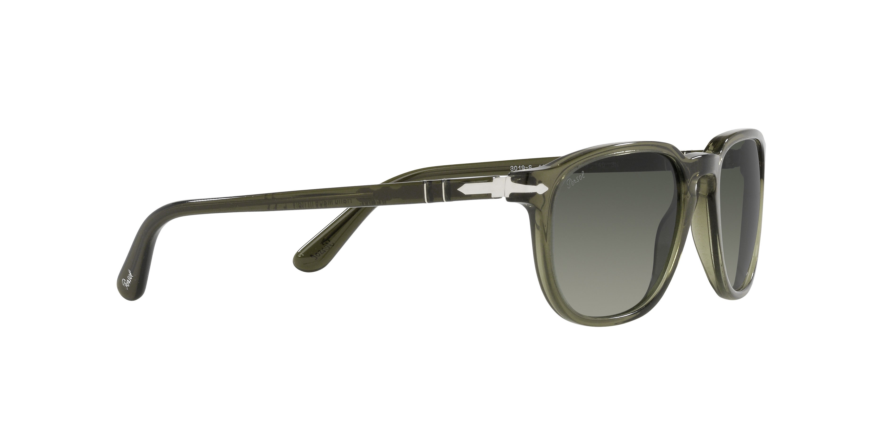 Sunglasses Persol PO 3019S (114271) color verde shape square lenses grigio chiaro sfumato grigio scuro
