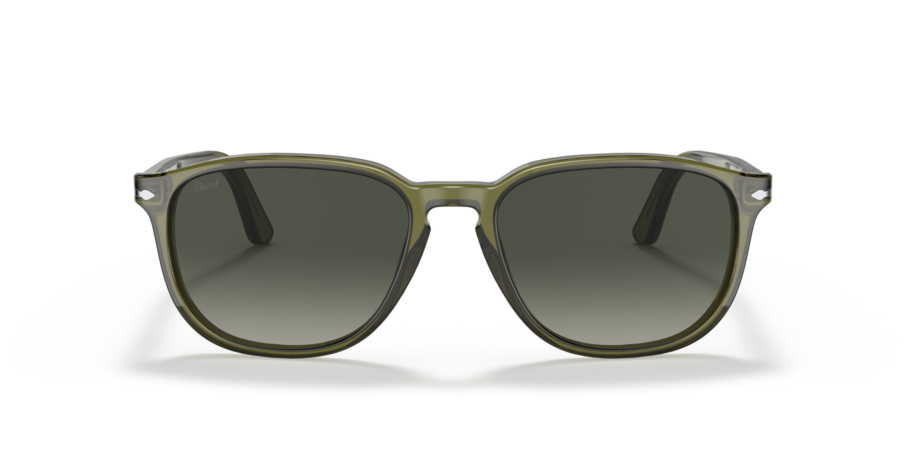 Sunglasses Persol PO 3019S (114271) color verde shape square lenses grigio chiaro sfumato grigio scuro