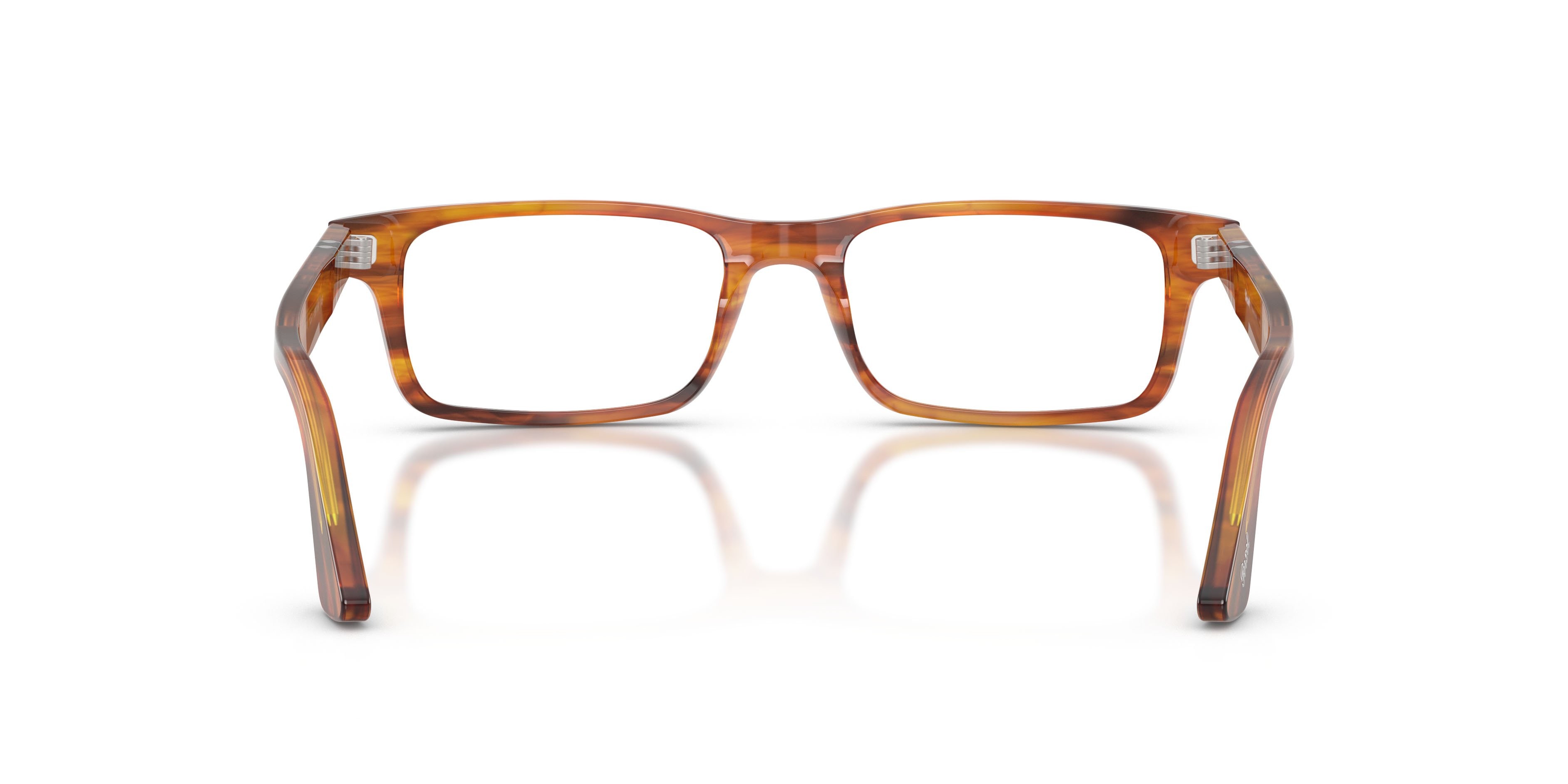 Eyeglasses Persol PO 3050V (1157) color striato marrone shape rectangle lenses lente demo