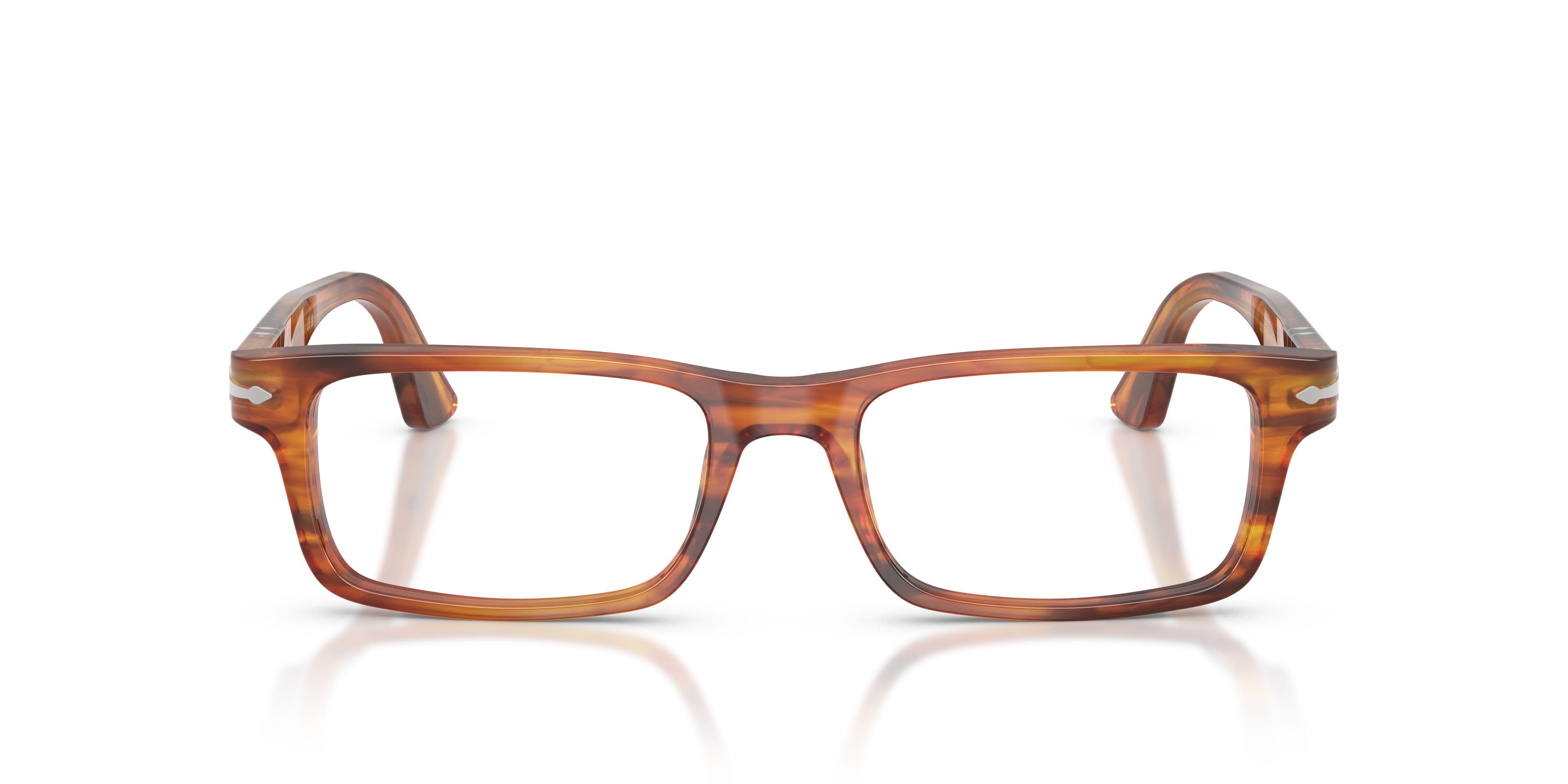 Eyeglasses Persol PO 3050V (1157) color striato marrone shape rectangle lenses lente demo