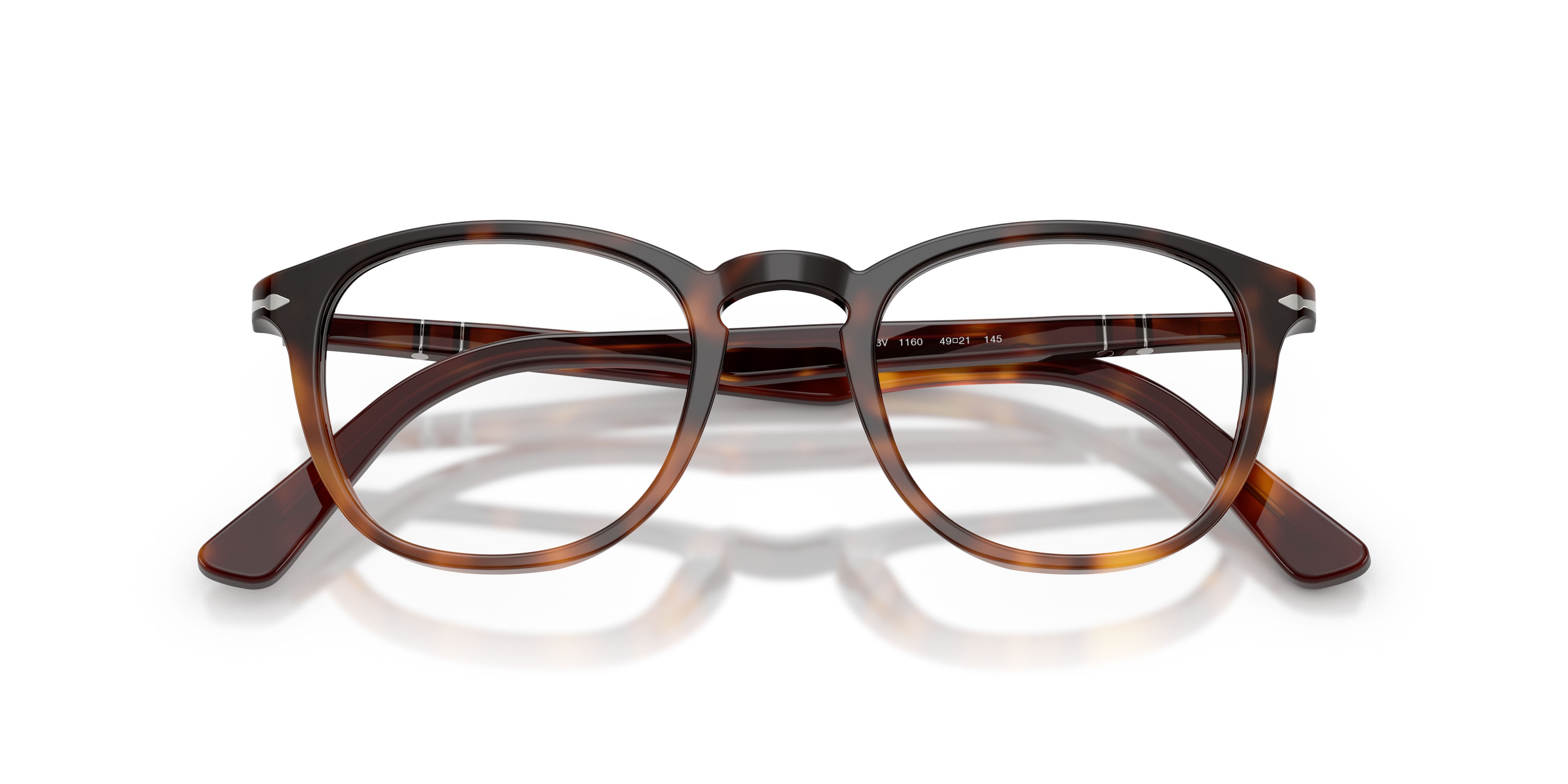 Eyeglasses Persol PO 3143V (1160) color marrone havana shape round lenses lente demo