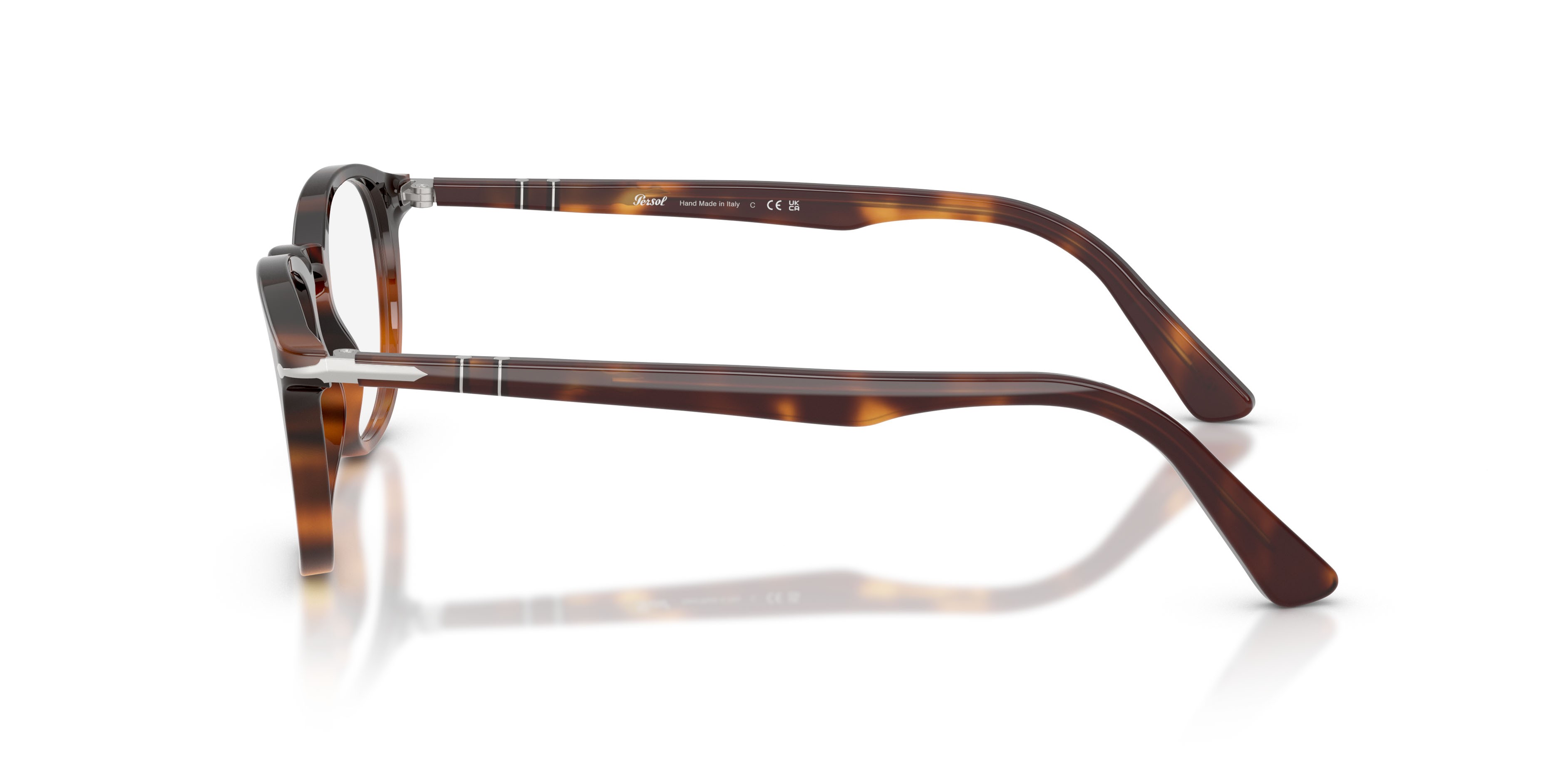 Eyeglasses Persol PO 3143V (1160) color marrone havana shape round lenses lente demo