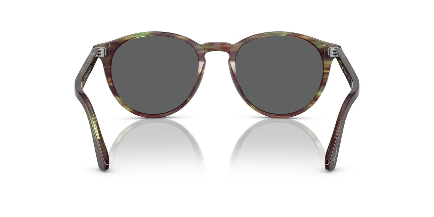 Sonnenbrillen Persol PO 3152S (1156B1) farbe striato verde form rund gläser grigio scuro