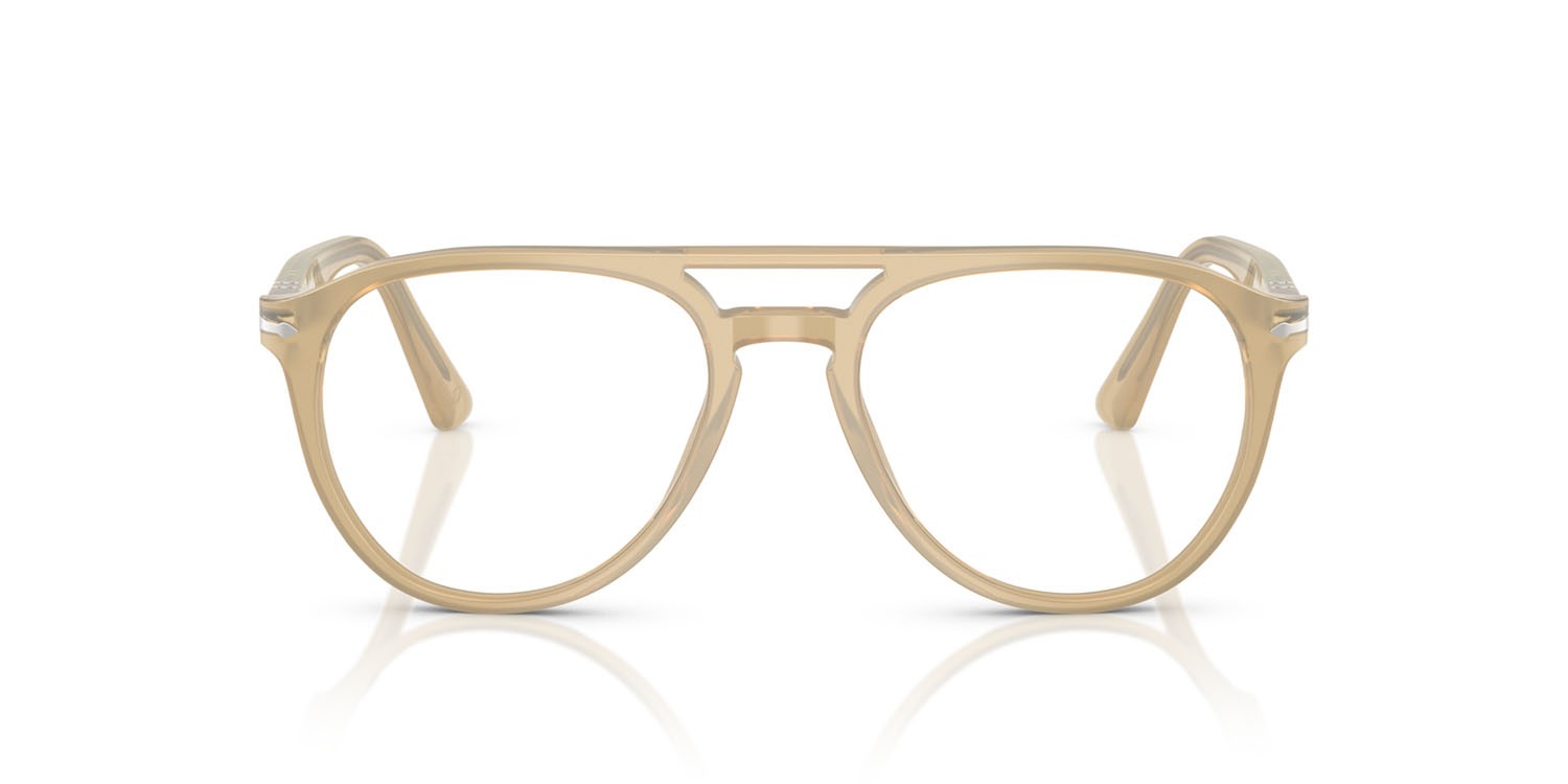 Eyeglasses Persol PO 3160V (1169) color beige opalino shape aviator lenses lente demo