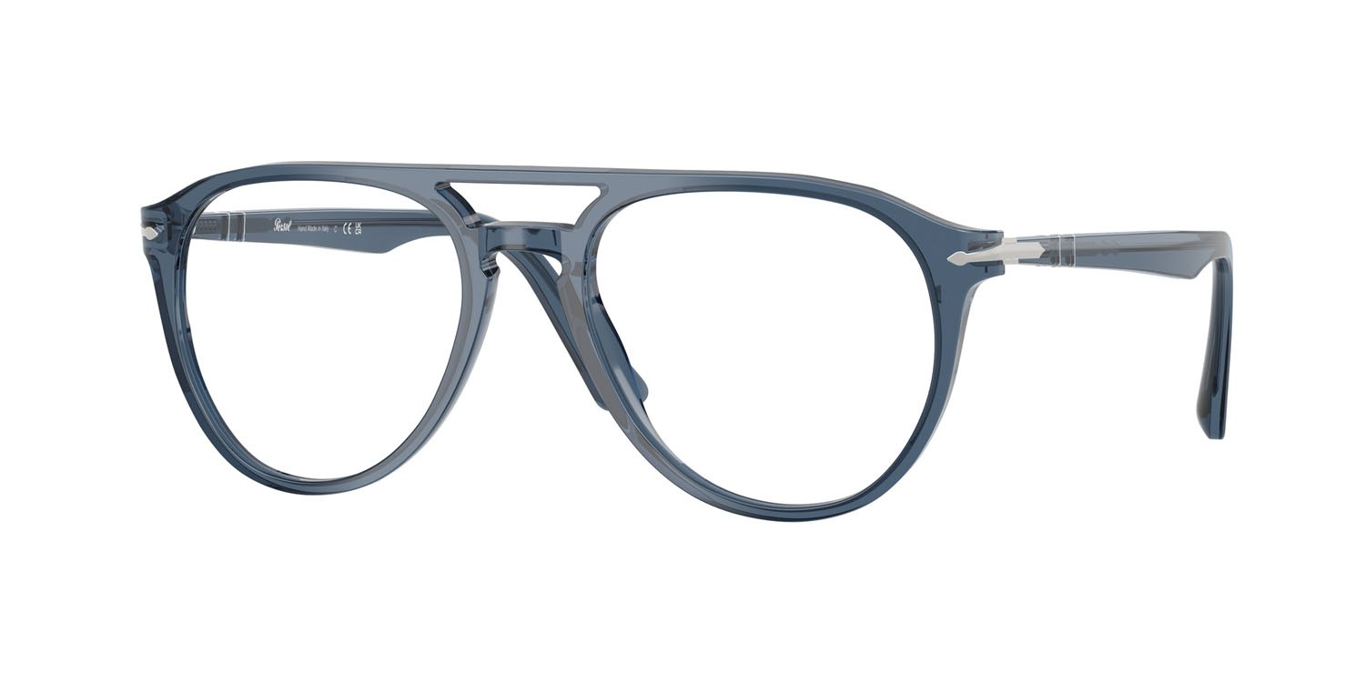 Eyeglasses Persol PO 3160V (1197) color blu denim trasparente shape aviator lenses lente demo
