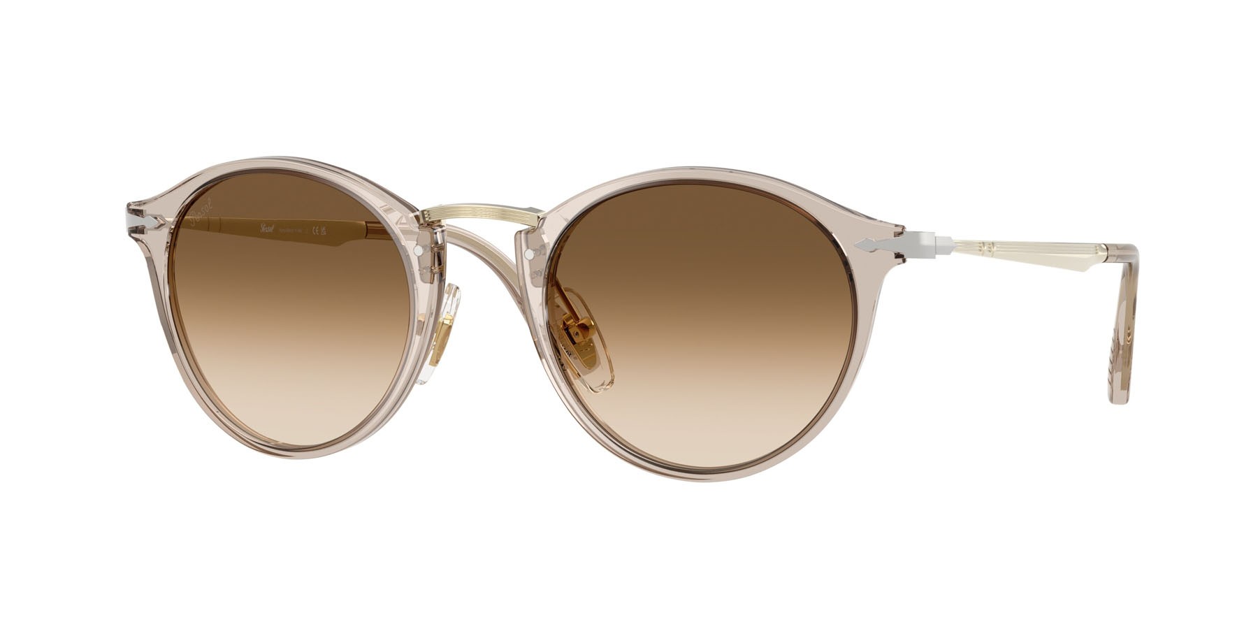 Occhiali da sole Persol PO 3166S (124051) colore transparent brown grey forma pantos lenti trasparente sfumato marrone