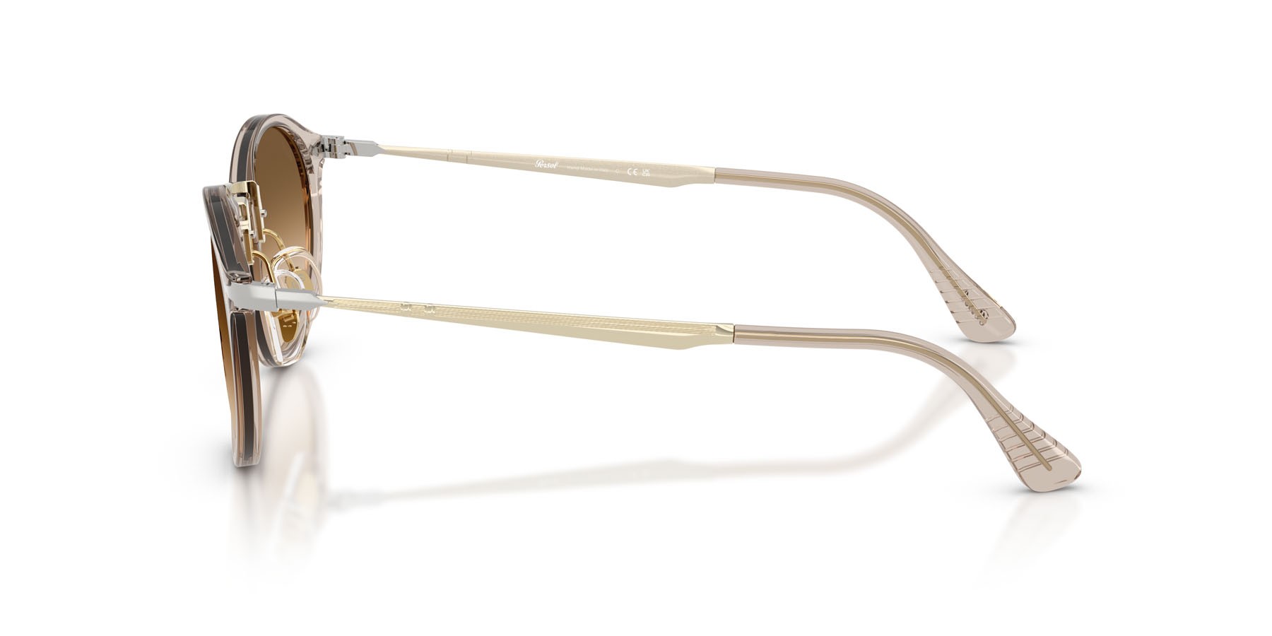 Occhiali da sole Persol PO 3166S (124051) colore transparent brown grey forma pantos lenti trasparente sfumato marrone