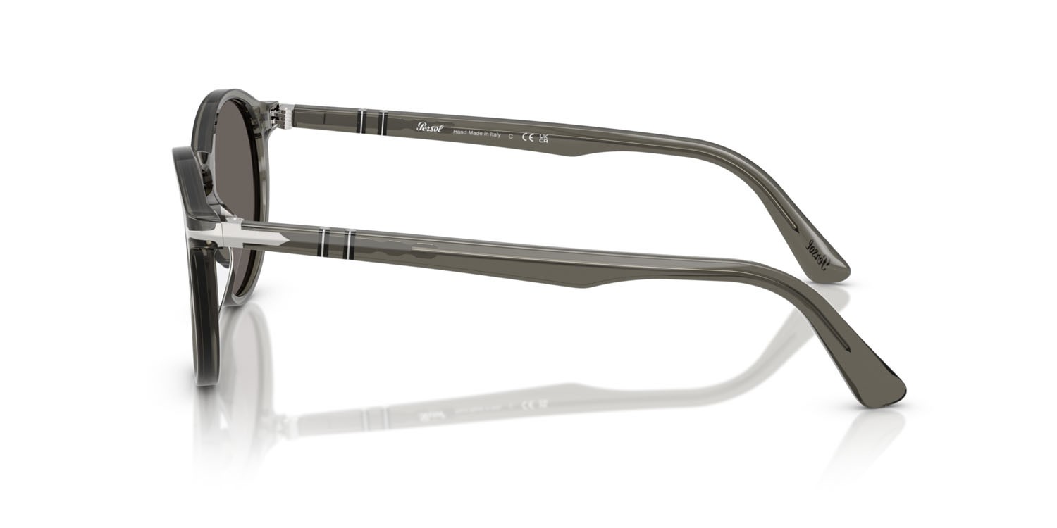 Occhiali da sole Persol PO 3171S (1103B1) colore grigio talpa trasparente forma pantos lenti grigio scuro