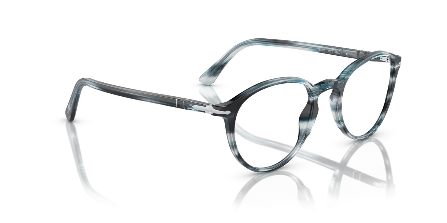 Brillen Persol PO 3218V (1051) farbe striato grigio form pantos gläser trasparente
