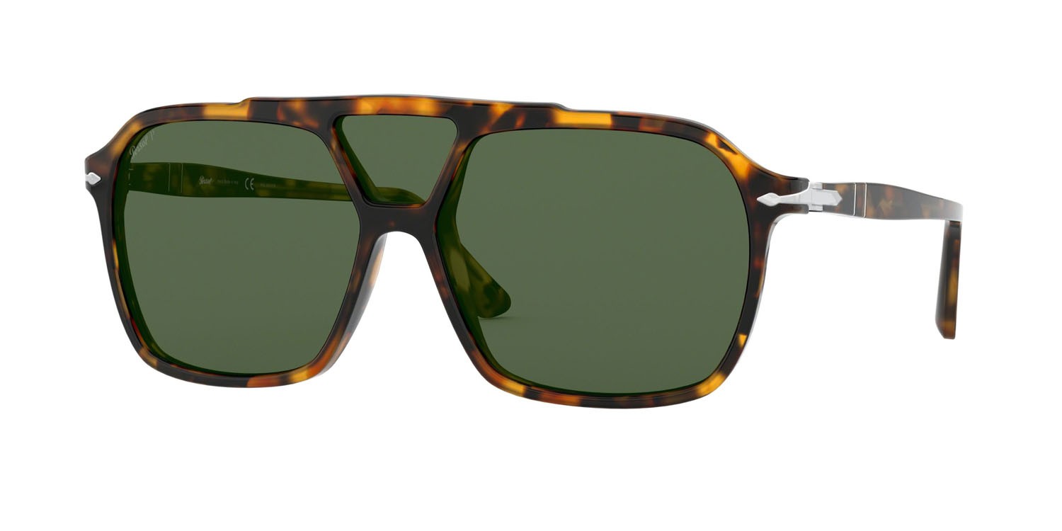 Sonnenbrillen Persol PO 3223S (1052P1) farbe madreterra form quadratisch gläser polarizzata verde