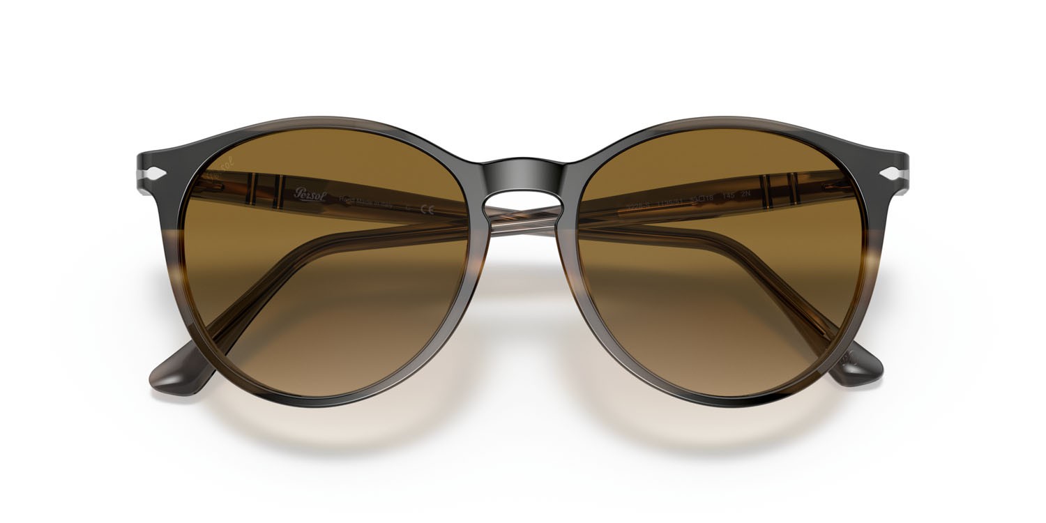 Sonnenbrillen Persol PO 3228S (113551) farbe striped brown /grey/black (inactive) form pantos gläser marrone sfumato
