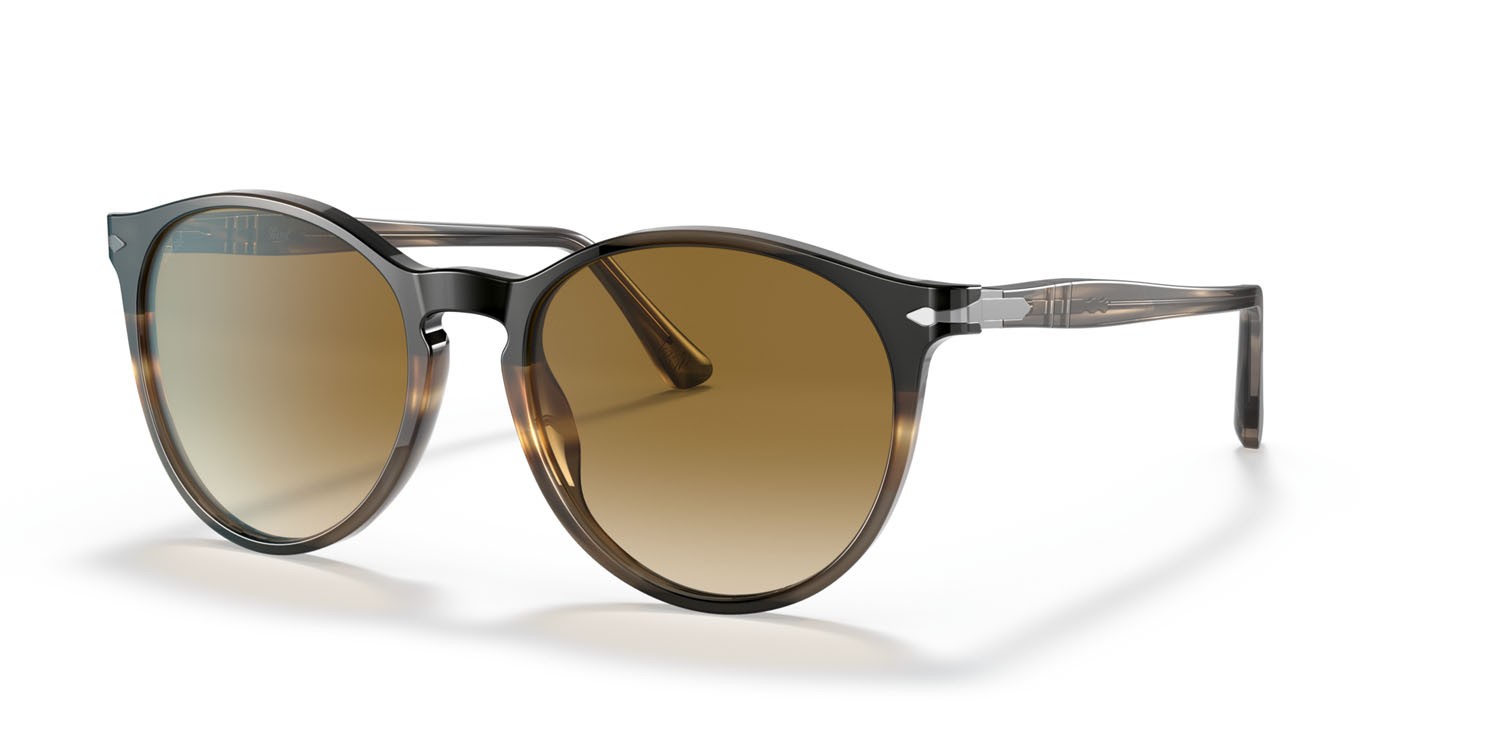 Sonnenbrillen Persol PO 3228S (113551) farbe striped brown /grey/black (inactive) form pantos gläser marrone sfumato
