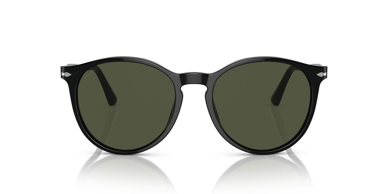 Occhiali da sole Persol PO 3228S (95/31) colore nero forma pantos lenti verde