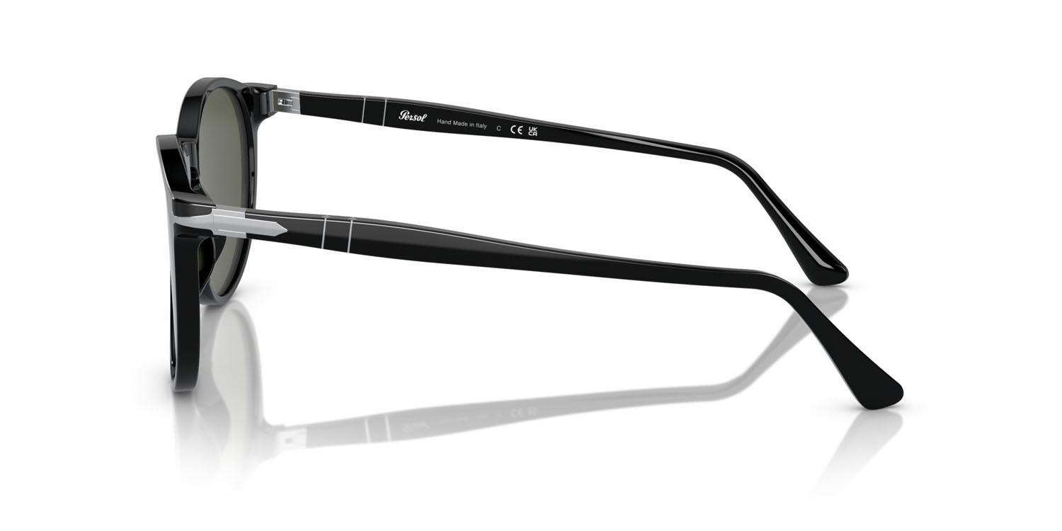 Occhiali da sole Persol PO 3228S (95/31) colore nero forma pantos lenti verde