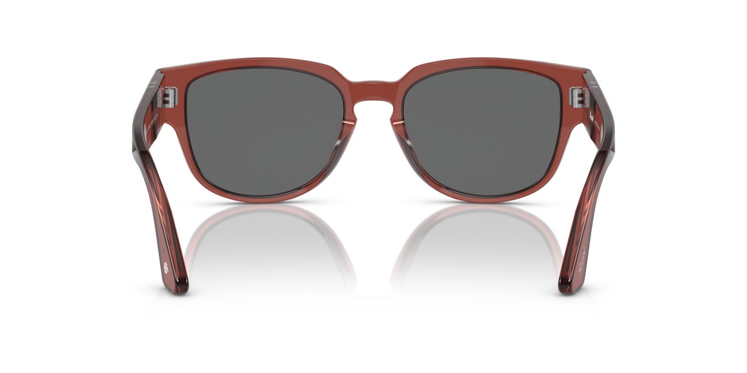 Sonnenbrillen Persol PO 3231S (1104B1) farbe rosso brunito trasparente form quadratisch gläser grigio scuro