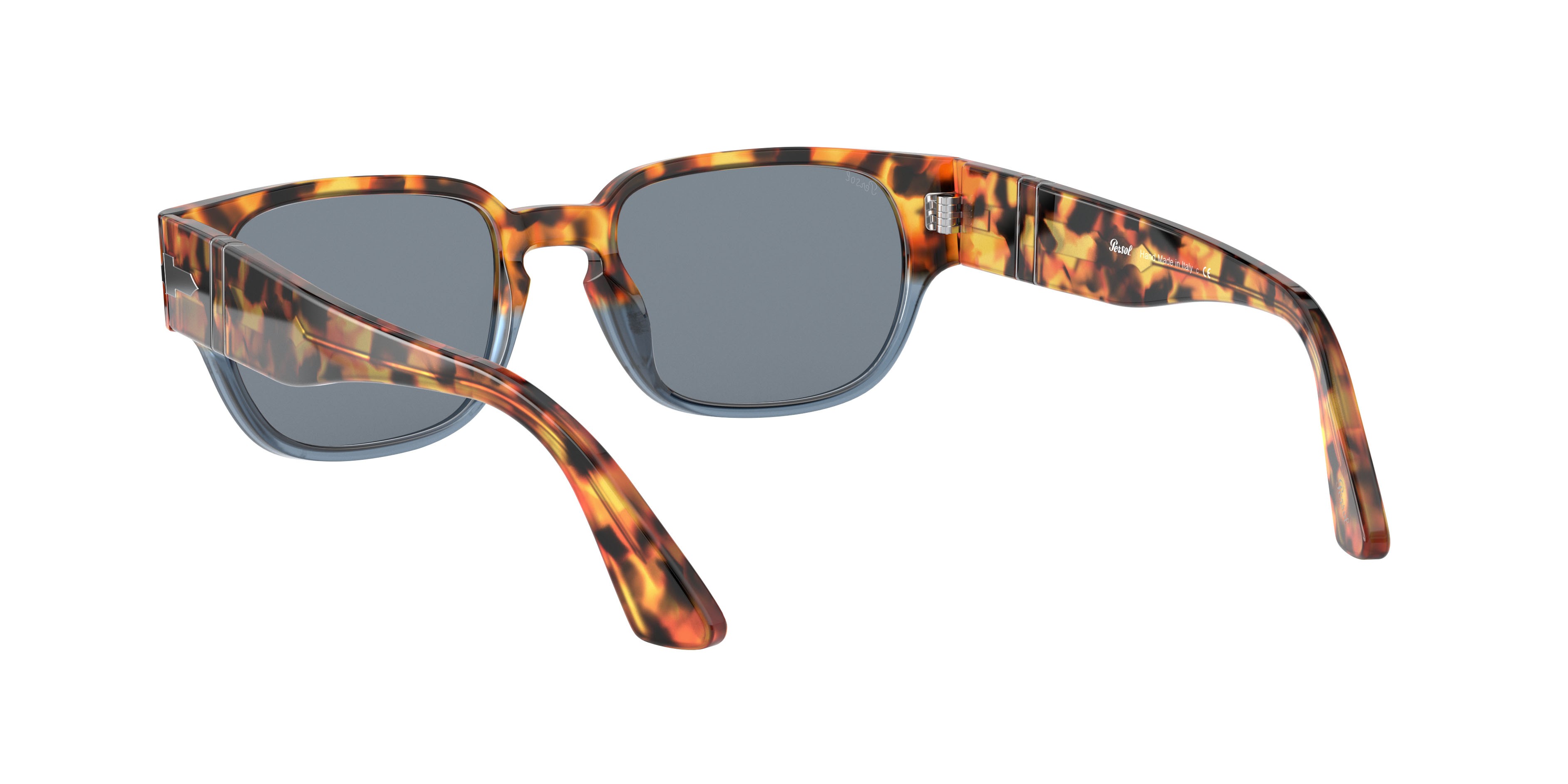 Sonnenbrillen Persol PO 3245S (112056) farbe marrone tartarugato/blu opale form rechteckig gläser azzurro