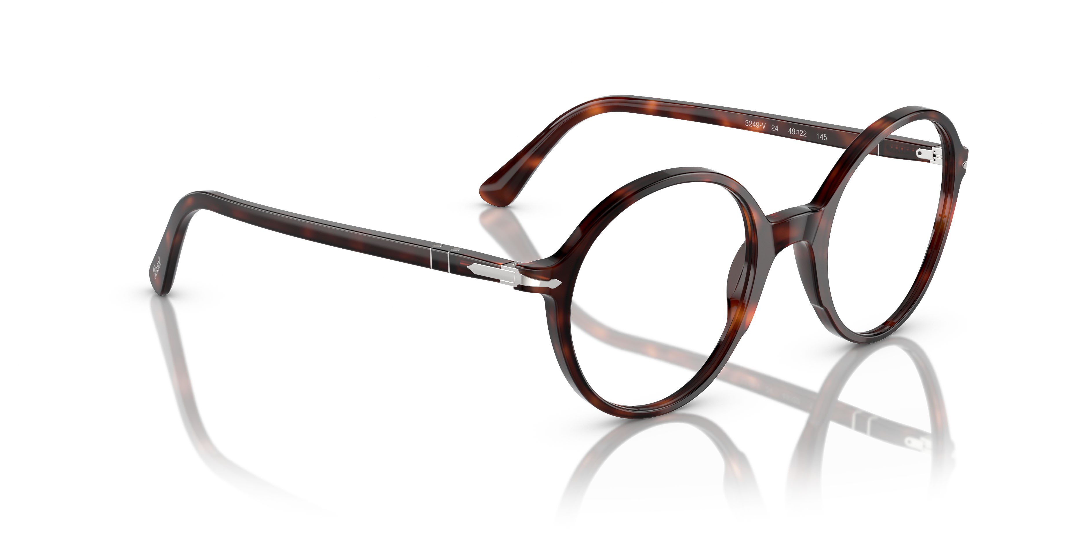 Eyeglasses Persol PO 3249V (24) color havana shape round lenses trasparente