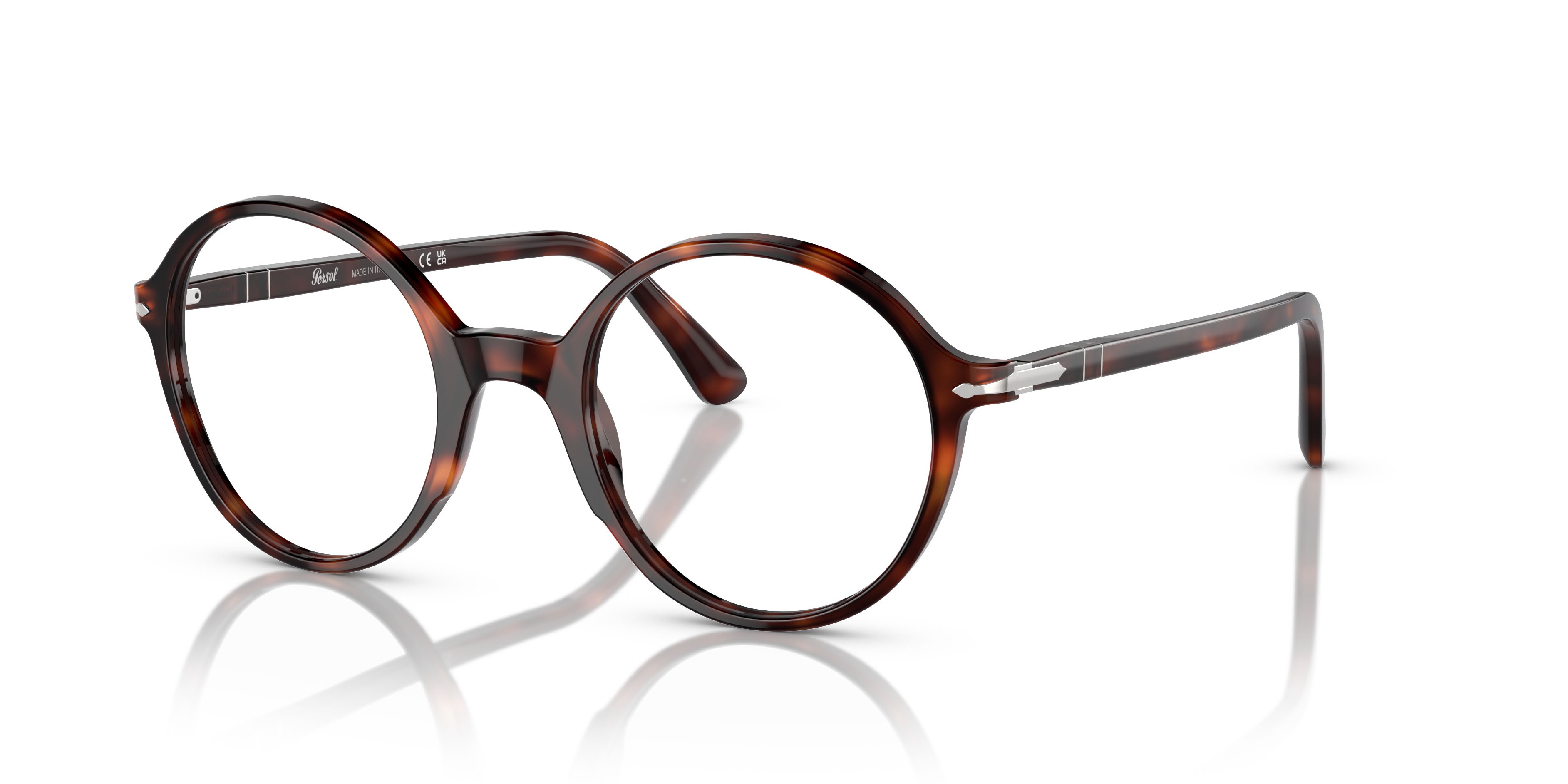 Eyeglasses Persol PO 3249V (24) color havana shape round lenses trasparente