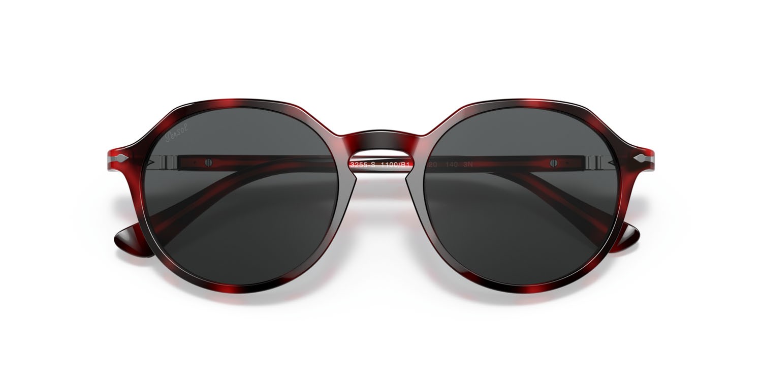 Sonnenbrillen Persol PO 3255S (1100B1) farbe rosso form pantos gläser grigio scuro