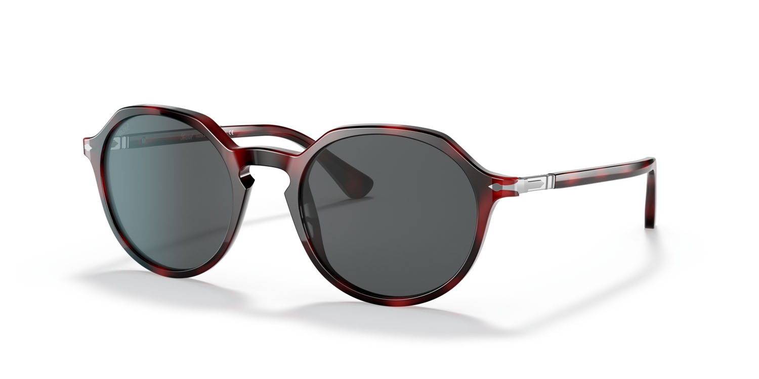 Sonnenbrillen Persol PO 3255S (1100B1) farbe rosso form pantos gläser grigio scuro