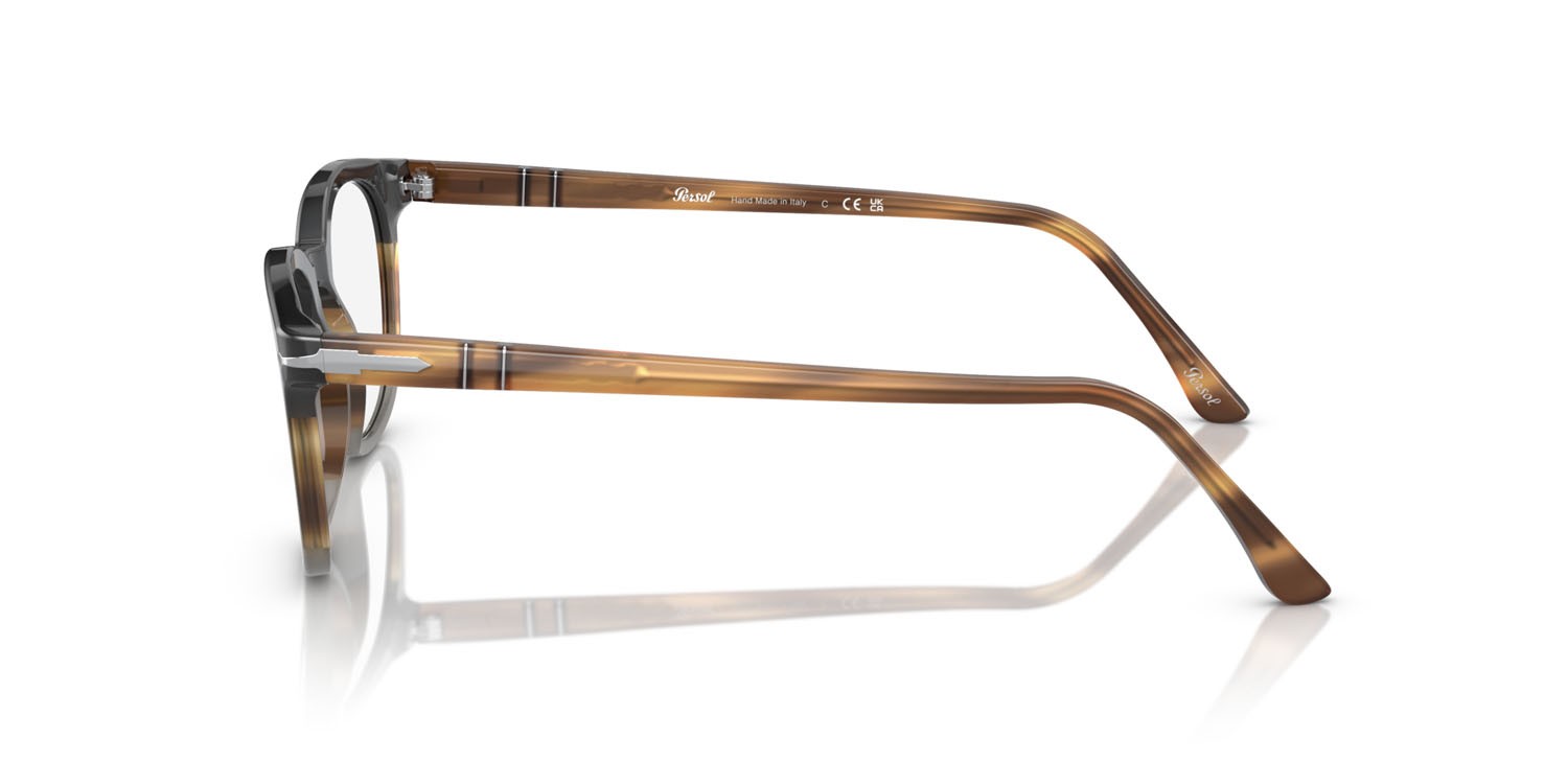 Brillen Persol PO 3258V (1135) farbe striato marrone form pantos gläser trasparente