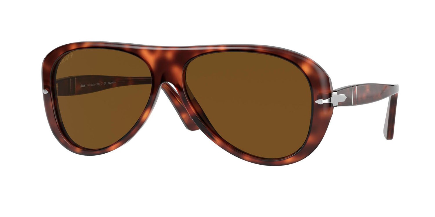 Sonnenbrillen Persol PO 3260S (24/57) farbe havana form aviator gläser polarizzata marrone