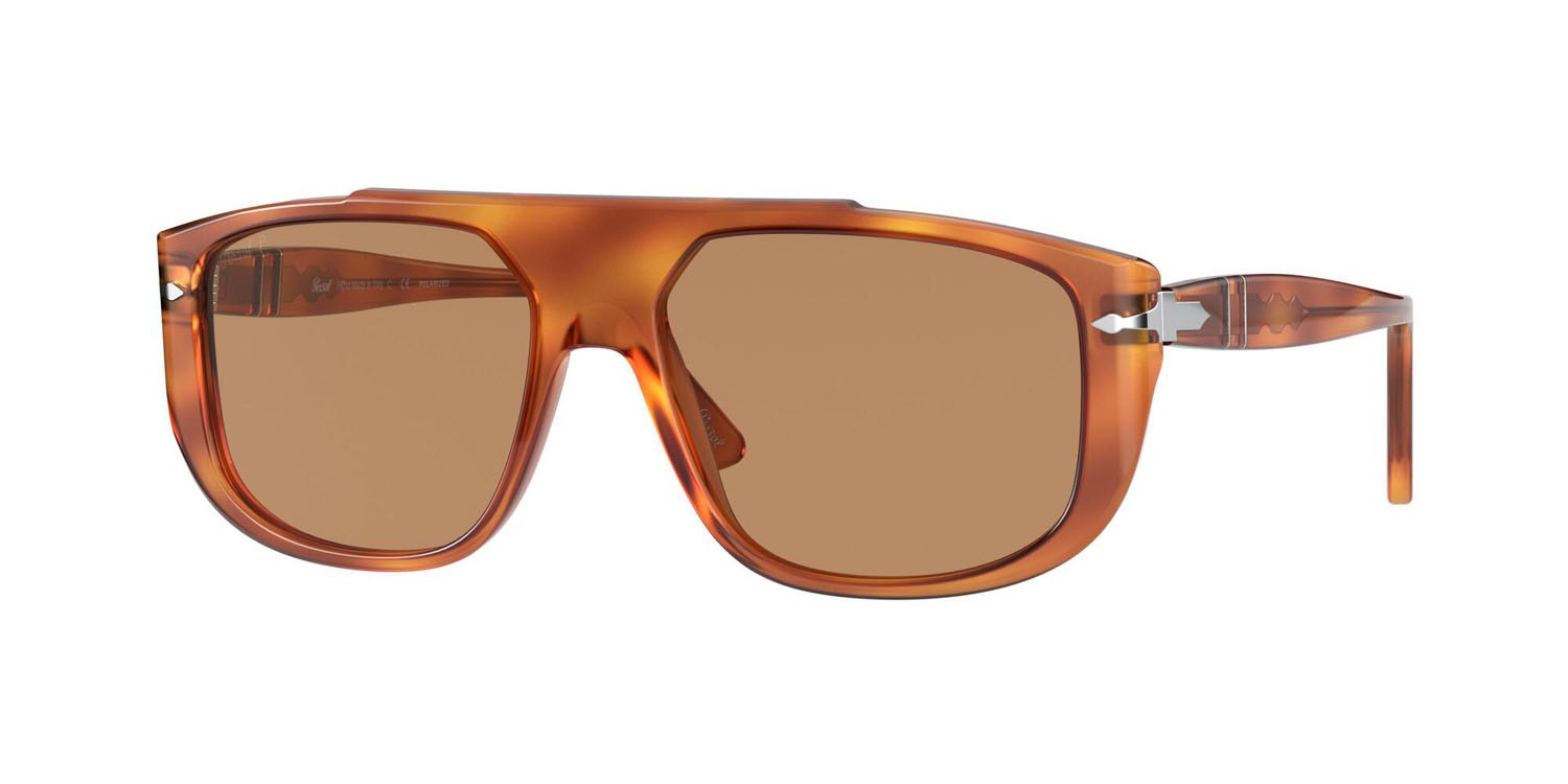 Sonnenbrillen Persol PO 3261S (96/AN) farbe terra di siena form rechteckig gläser polarizzata marrone
