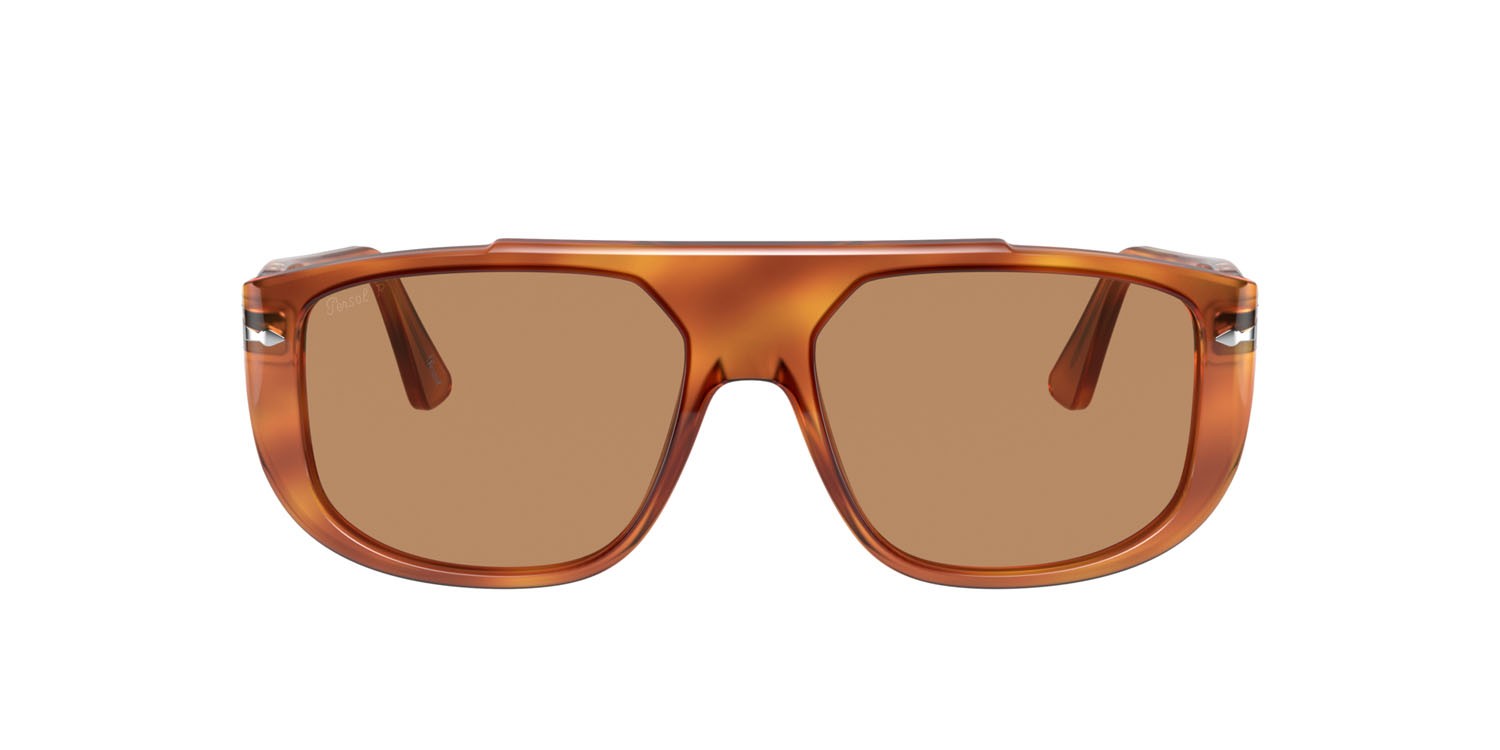 Sonnenbrillen Persol PO 3261S (96/AN) farbe terra di siena form rechteckig gläser polarizzata marrone