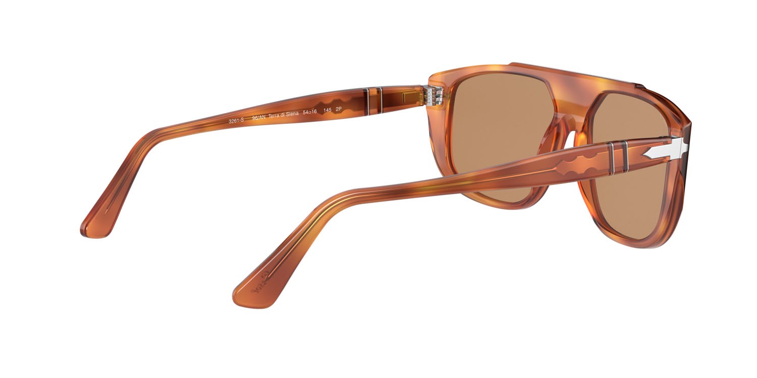 Sonnenbrillen Persol PO 3261S (96/AN) farbe terra di siena form rechteckig gläser polarizzata marrone