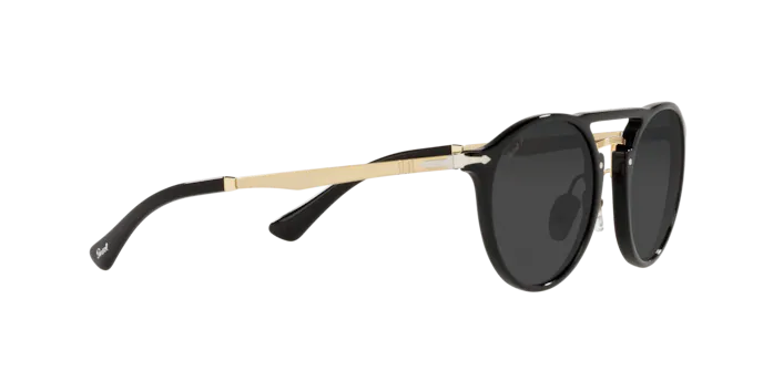 Occhiali da sole Persol PO 3264S (95/48) colore black/gold forma pantos lenti black polar