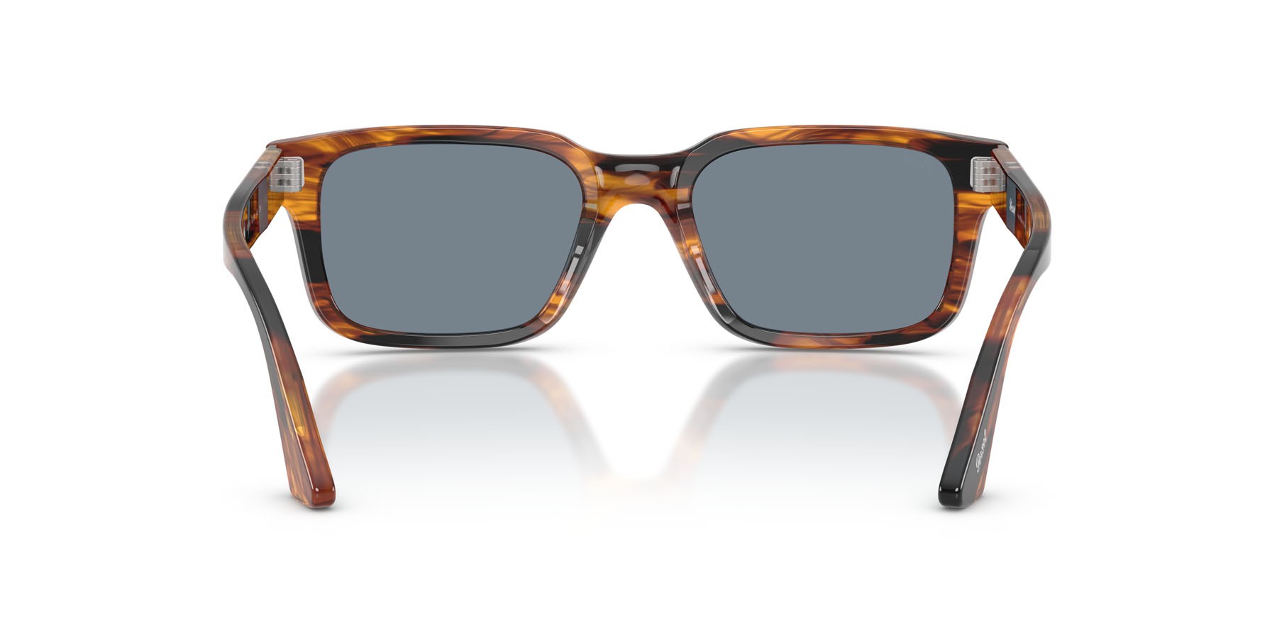 Sunglasses Persol PO 3272S (123556) color striped black & brown shape rectangle lenses azzurro