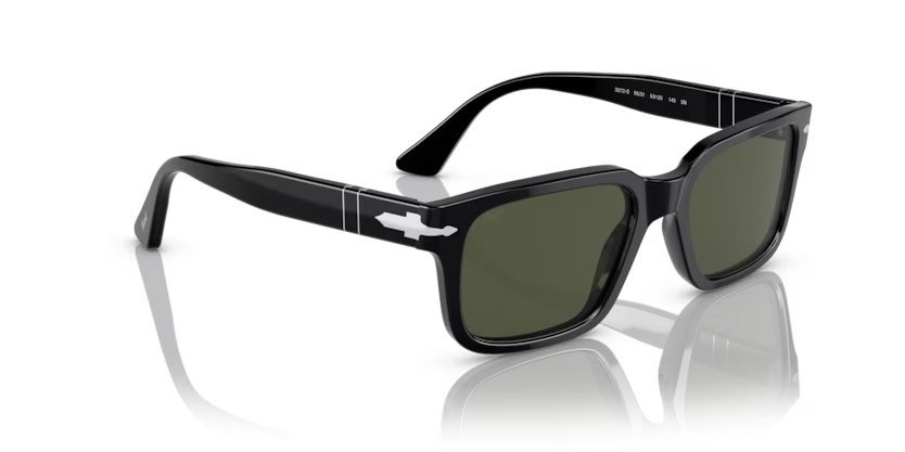 Occhiali da sole Persol PO 3272S (95/48) colore black forma rettangolare lenti polar dark grey