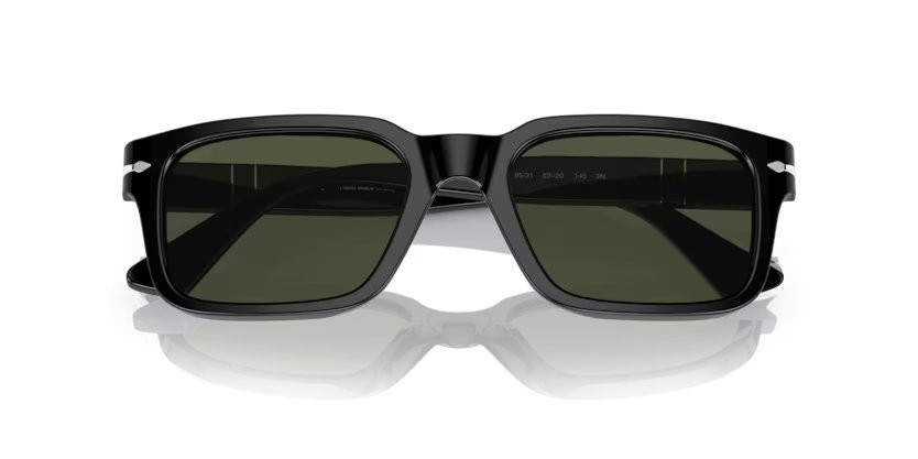 Occhiali da sole Persol PO 3272S (95/48) colore black forma rettangolare lenti polar dark grey