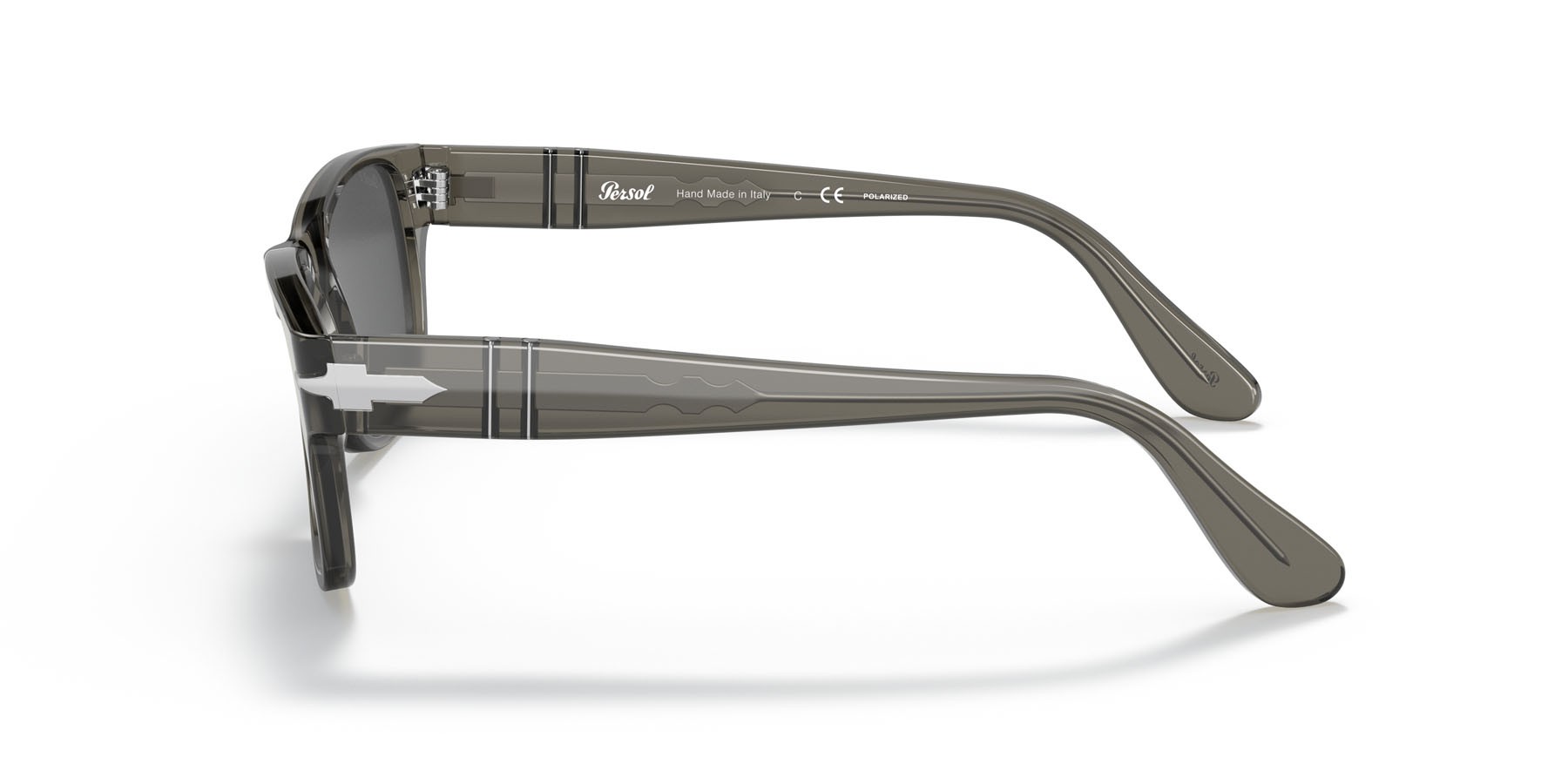 Occhiali da sole Persol PO 3288S (110348) colore grigio talpa trasparente forma rettangolare lenti polarizzata nero