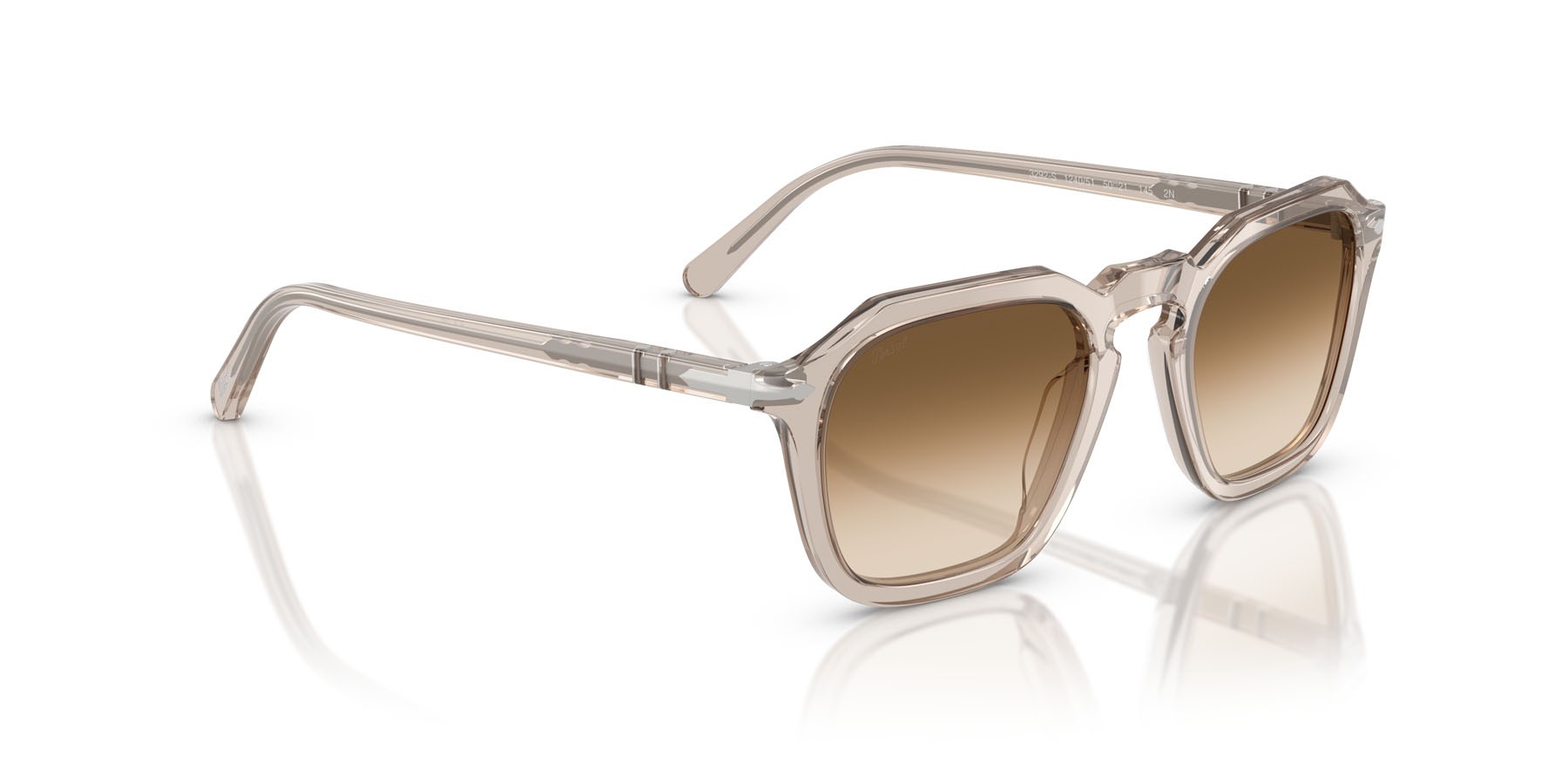 Sunglasses Persol PO 3292S (124051) color transparent brown grey shape square lenses trasparente sfumato marrone