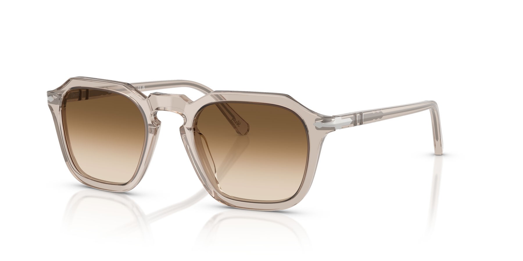 Sunglasses Persol PO 3292S (124051) color transparent brown grey shape square lenses trasparente sfumato marrone