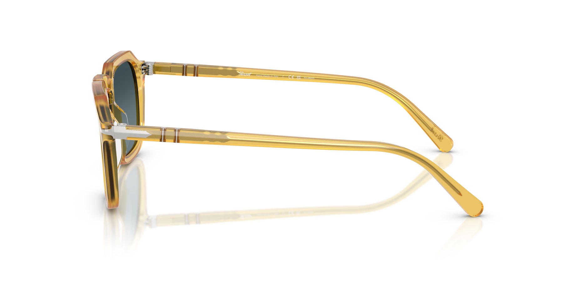Occhiali da sole Persol PO 3292S (204/S3) colore miele forma quadrato lenti polar blu sfumata