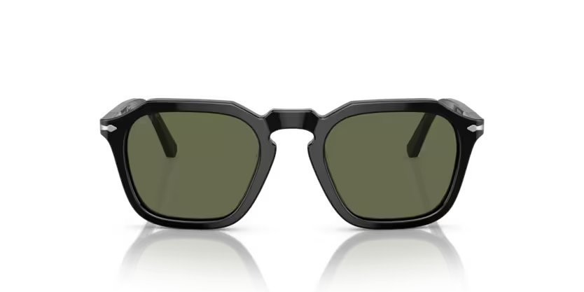 Sunglasses Persol PO 3292S (95/58) color black shape square lenses polar green