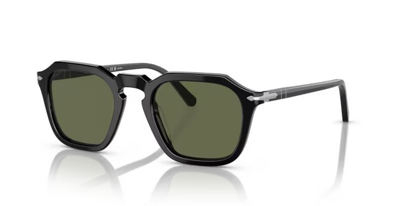 Sunglasses Persol PO 3292S (95/58) color black shape square lenses polar green