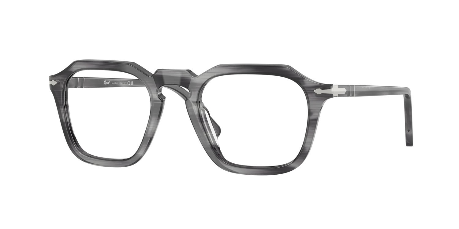 Eyeglasses Persol PO 3292V (1192) color striato grigio shape square lenses lente demo