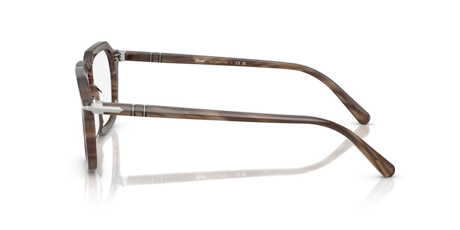 Occhiali da vista Persol PO 3292V (1208) colore striato marrone forma quadrato lenti lente demo